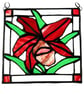 Orchid Stained Glass Suncatcher Rose Red Framed 