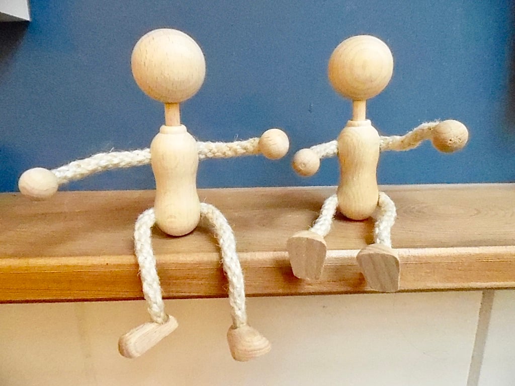 15cm Beech and Wired Sisal  Puppet Doll