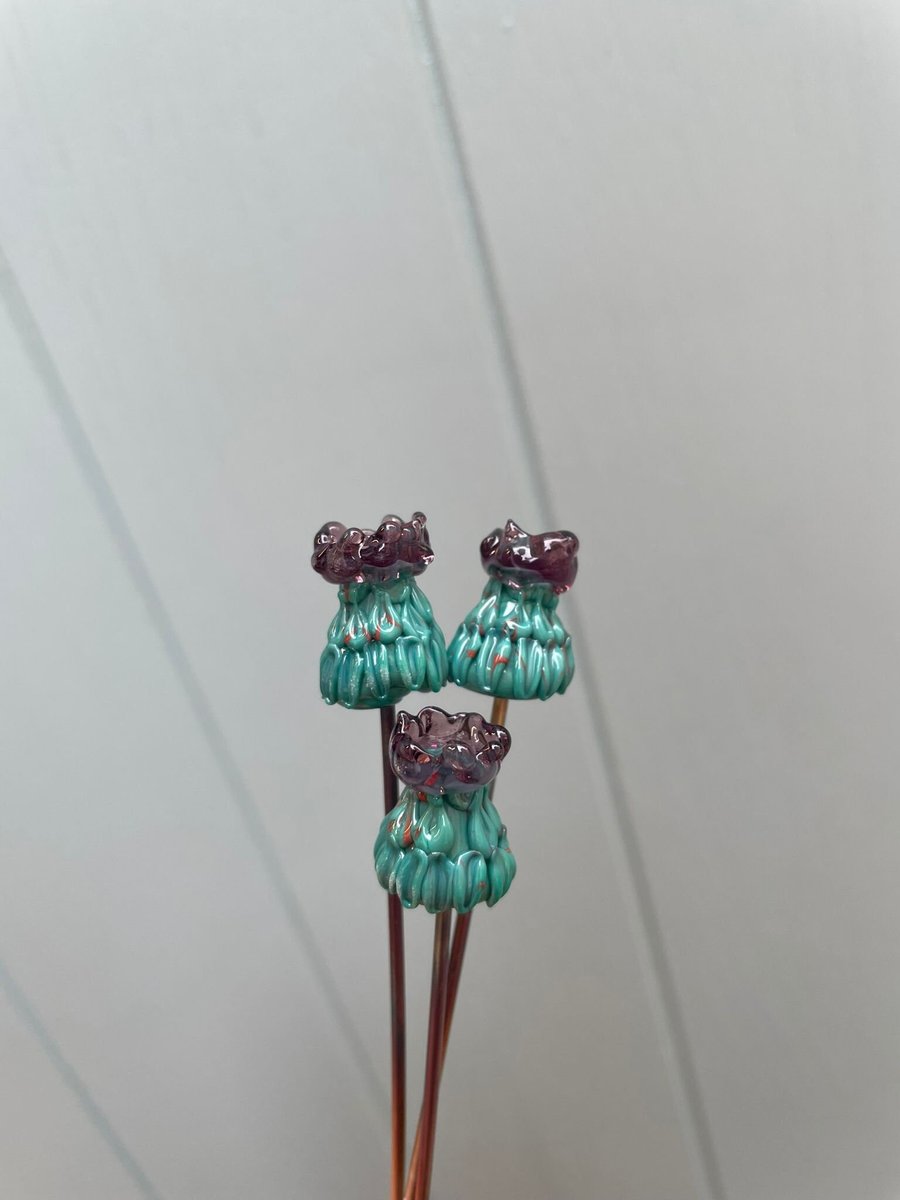 Individual Thistle Stems - Single Glass Flowers - Flower Bouquet - Garden Whimsi