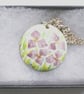 purple hydrangea flowers - painted enamel pendant - Image 2