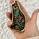 Boho Black Cat Handmade & Hand Painted Trinket Dish