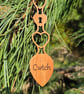 Welsh Lovespoon Decoration – "Cwtch" Engraved, Cherry Veneered MDF