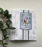  CHRISTMAS CARDS,( pack of 4, large ) Deer . Nature . Traditional. Red, gold. - Image 5