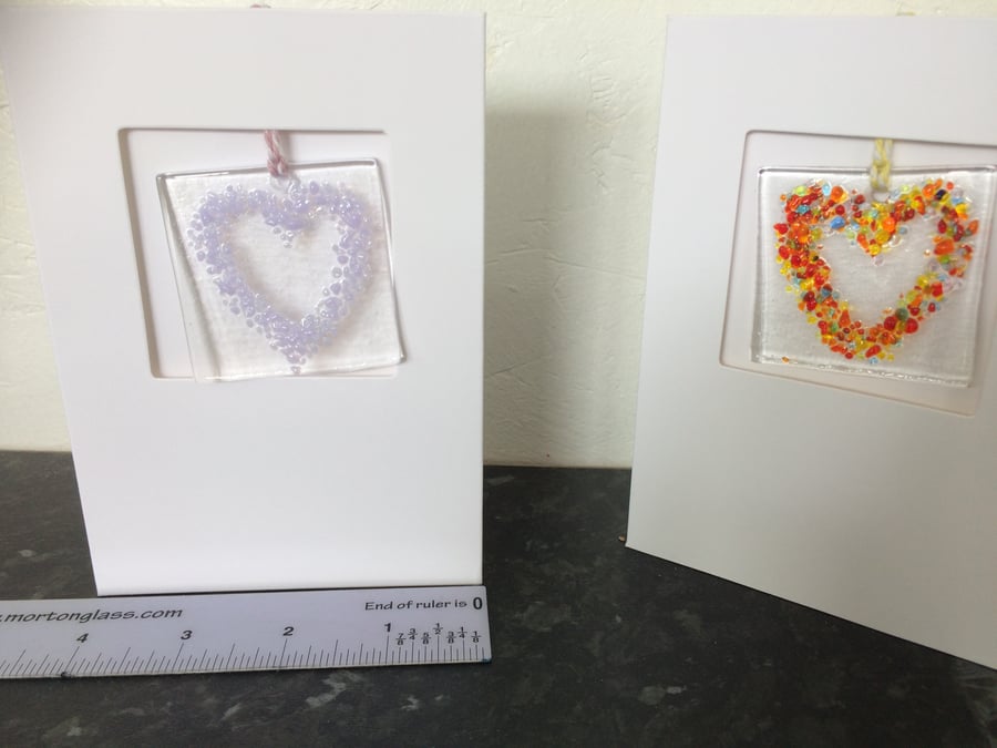 Fused glass, zodiac coloured, keepsake cards