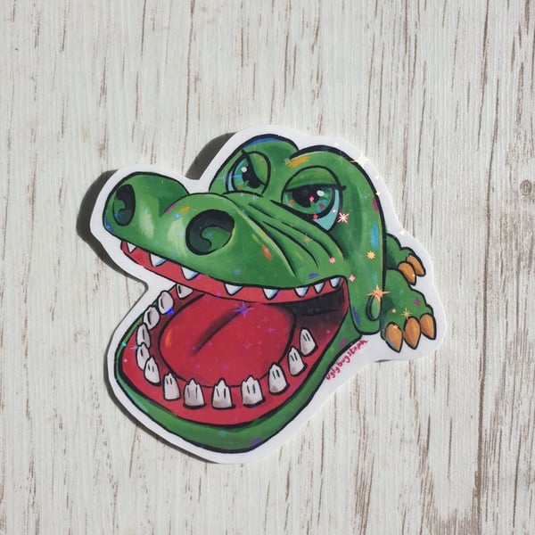 Crocodile Dentist Shiny Holo Sticker 