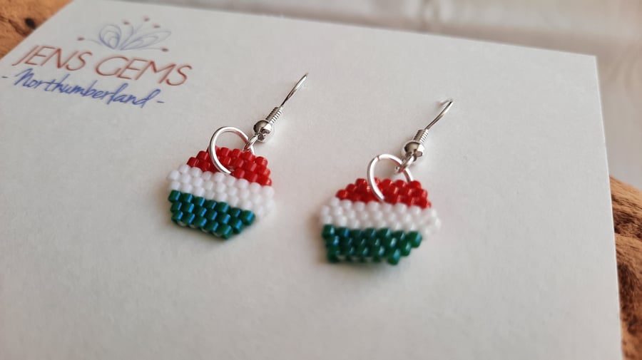 Hungarian Flag Themed Earrings