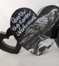 Raven and skull ornament, Quoth the Raven 'Nevermore' Edgar Allan Poe quote - Image 3