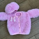 Hand knitted cardigan and beret