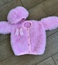 Hand knitted cardigan and beret
