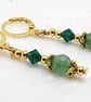 Green Aventurine and Crystal Earrings - Image 3