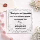  Monochrome Bloom Evening Wedding Invitation, Handmade Envelope