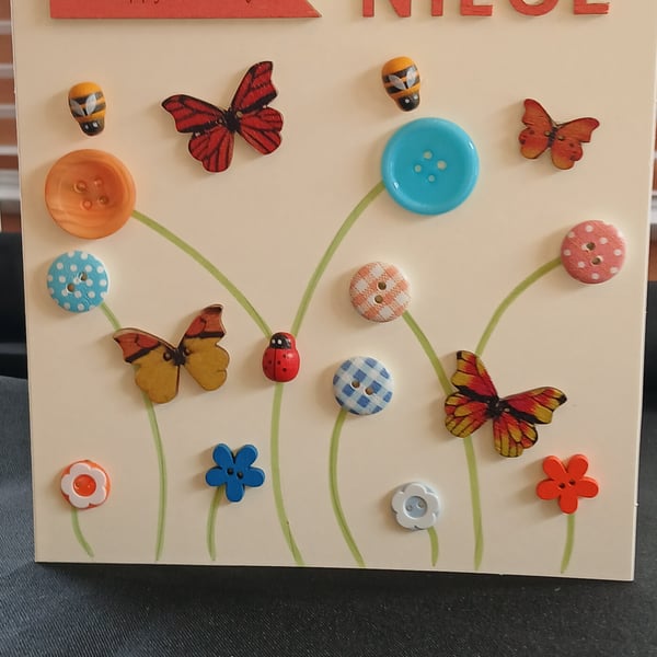 Handmade, niece birthday card 