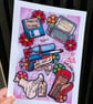 Fall Out Boy Full Colour New School Tattoo Flash Print