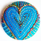 Buttons 1 inch button Hand Dyed Silks and Cottons Free Machine Embroidery Button