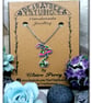 Handmade Multicoloured Toadstool Pendant on Silver Plated Chain - Image 2
