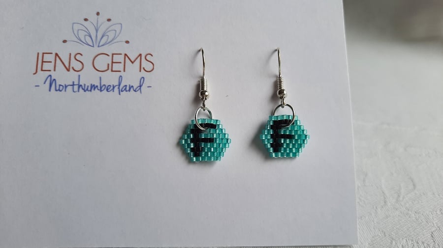 Letter F Beadwork Earings