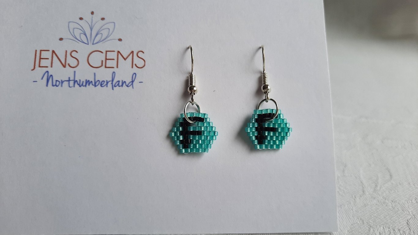 Letter F Beadwork Earings