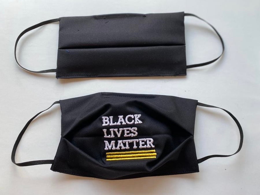 BLACK LIVES MATTER Embroidered Face Mask Cover with filter pocket. Superior qual