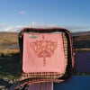 Harris Tweed crossbody bag with lotus design 
