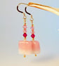 Pink Murano Glass & Crystal Earrings - Birthday, Anniversary, Gifts For Her - Image 4