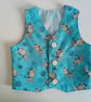 Waistcoat, age 6-9 mths, Boys blue waistcoat, Zebras, Babies and Children - Image 1
