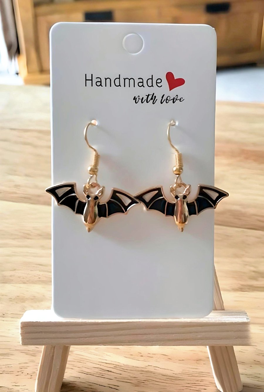 Spooky Bats Earrings, Halloween, Goth Jewellery, Pierced Earrings