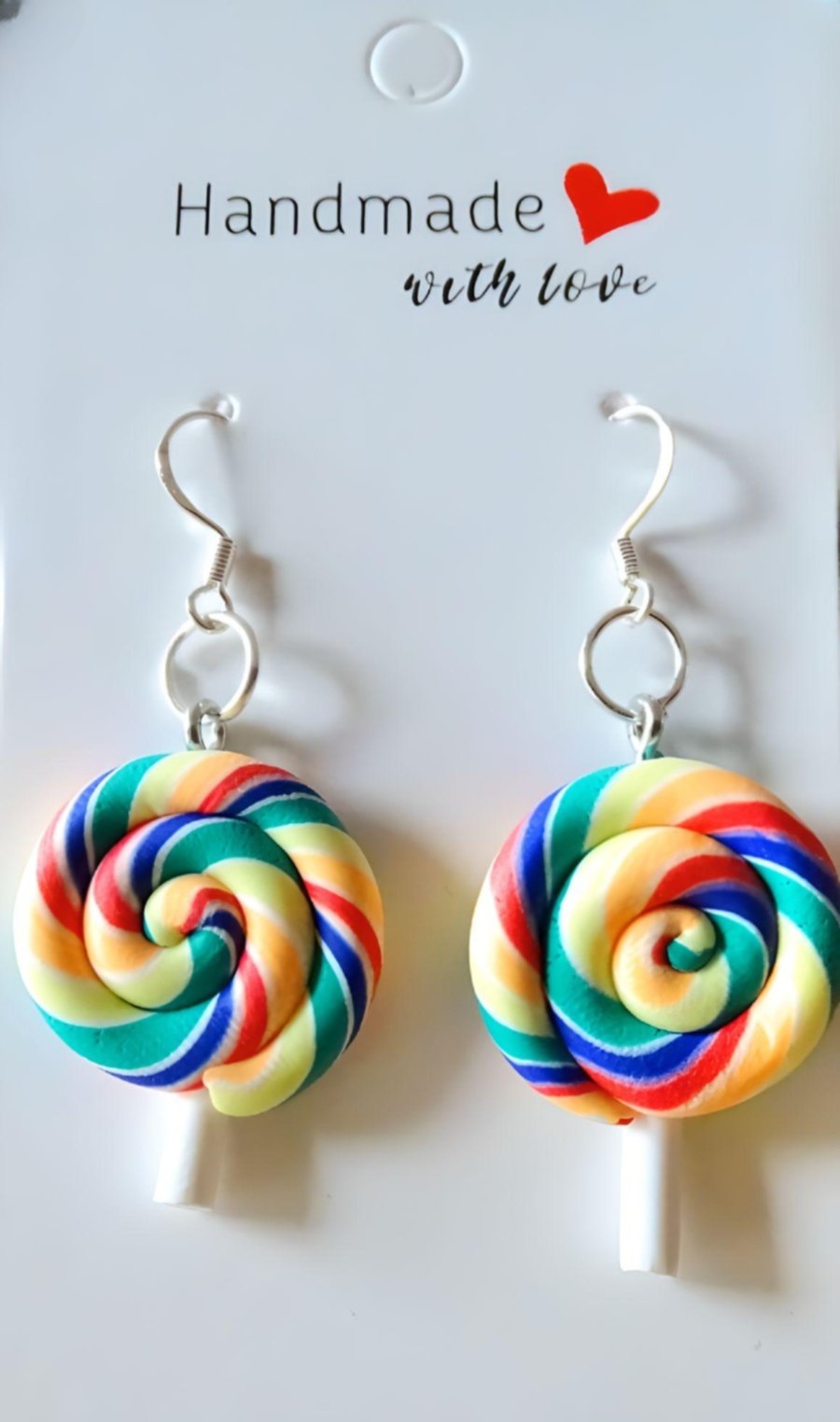 Multi Lollipop Earrings 925 Silver Hooks, Quirky Summer Jewellery Festivals