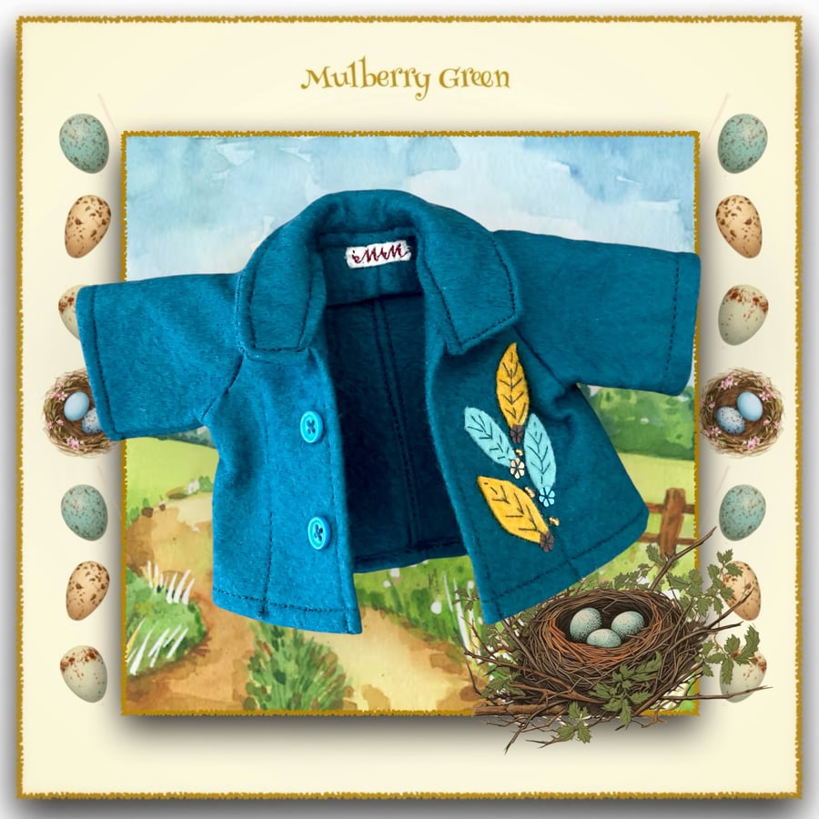 Reserved for June - Teal Felt Jacket