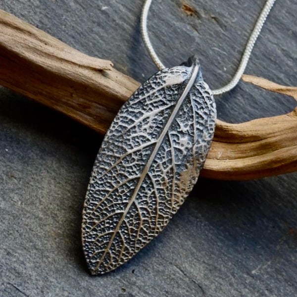 Nature Inspired Sage Leaf Necklace.