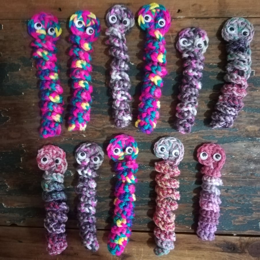 Crochet Worry Worms Set of 10