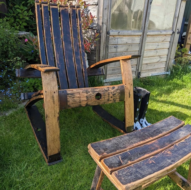 Rustic barrel chair discount