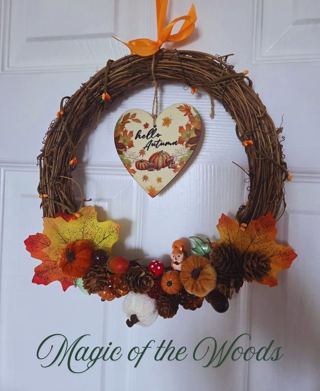 Handmade Autumn Woodland Wreath – "Magic of the Woods" (20cm)