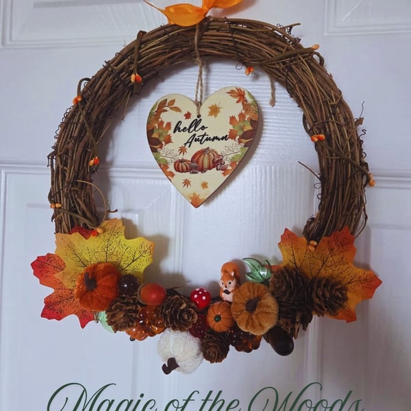 Handmade Autumn Woodland Wreath – "Magic of the Woods" (20cm)