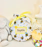 Personalised Bee Name Hoop - Bumblebee Keepsake Embroidery Hoop - Nursery Decor 