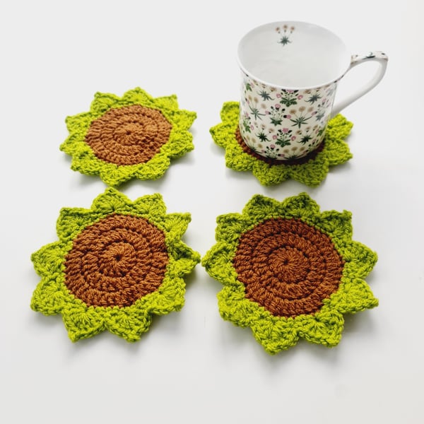 Crochet Succulent Coasters Set of 4