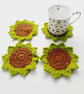 Crochet Succulent Coasters Set of 4