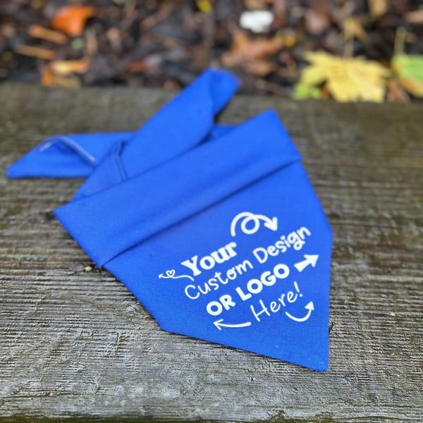 Personalised Custom Design & Logo Tie Neck Dog Bandana