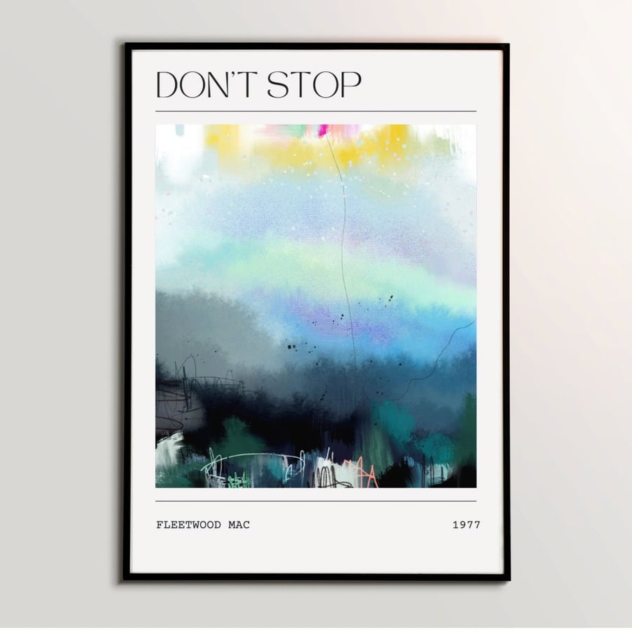 Music Poster T Shirt Fleetwood Mac - Don’t Stop Abstract Painting Art Print