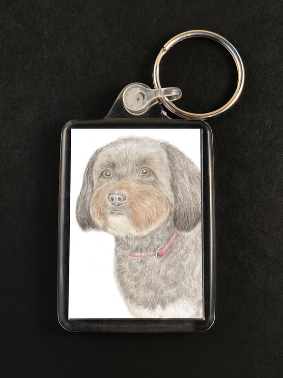 Min the Poodle Cross - Keyring