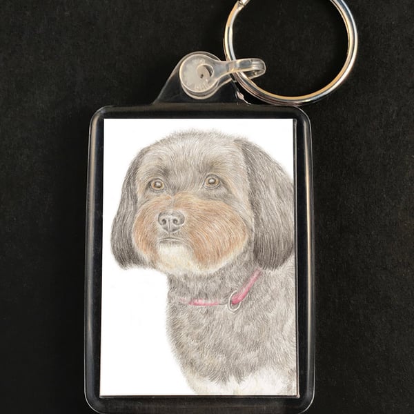 Min the Poodle Cross - Keyring