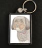 Min the Poodle Cross - Keyring - Image 1