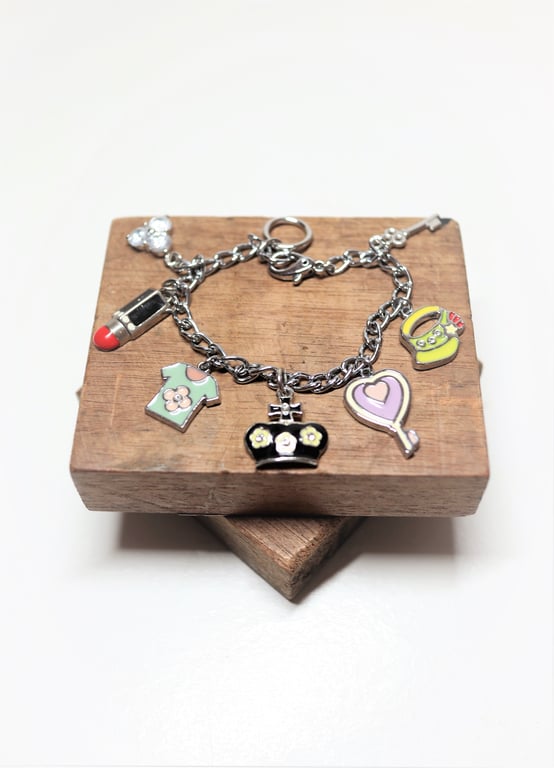 Up-cycled Charms - Fashion Trend Theme - Handmade bracelet