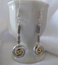 Dragon Eye Earrings B with Tibetan Silver Fancy Tube Beads - Image 2