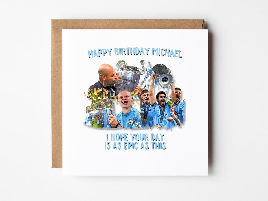Manchester City Birthday Card, As Epic As This, Man City Card For Son, Dad Card