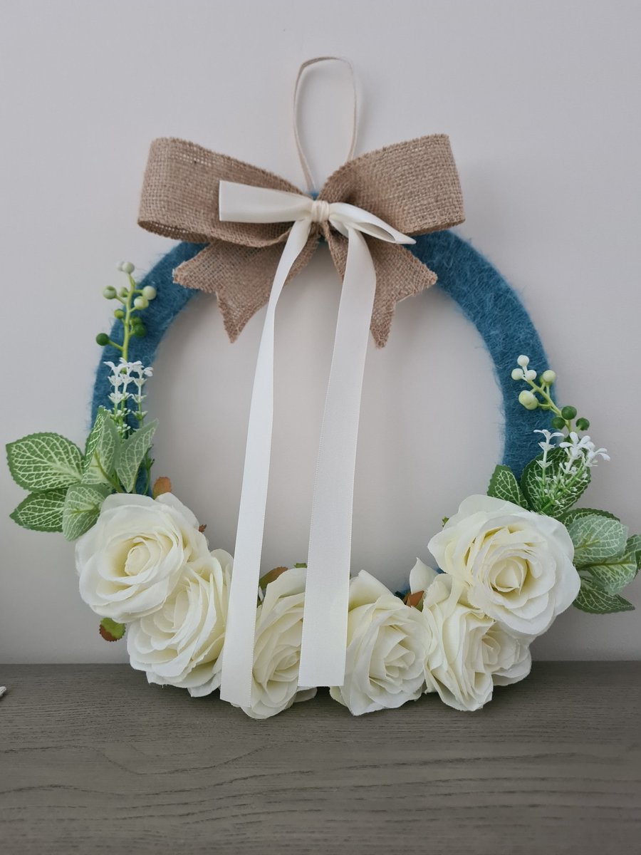 Cashmere & faux flower wreath