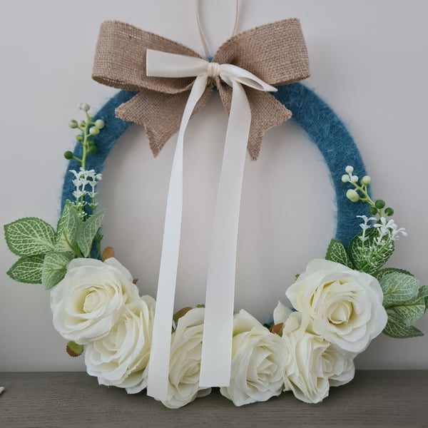 Cashmere & faux flower wreath