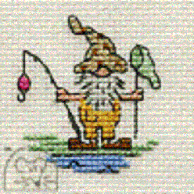 Mouseloft Stitchlets 'Just Gnomes! - Gone Fishing' Cross Stitch Kit
