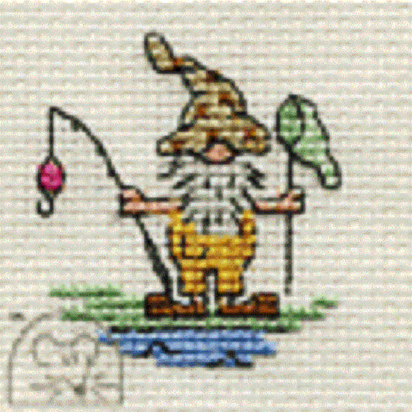 Mouseloft Stitchlets 'Just Gnomes! - Gone Fishing' Cross Stitch Kit