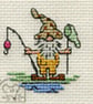 Mouseloft Stitchlets 'Just Gnomes! - Gone Fishing' Cross Stitch Kit