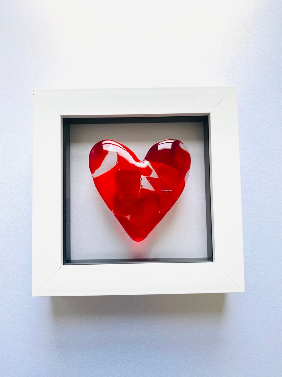 Red fused glass heart